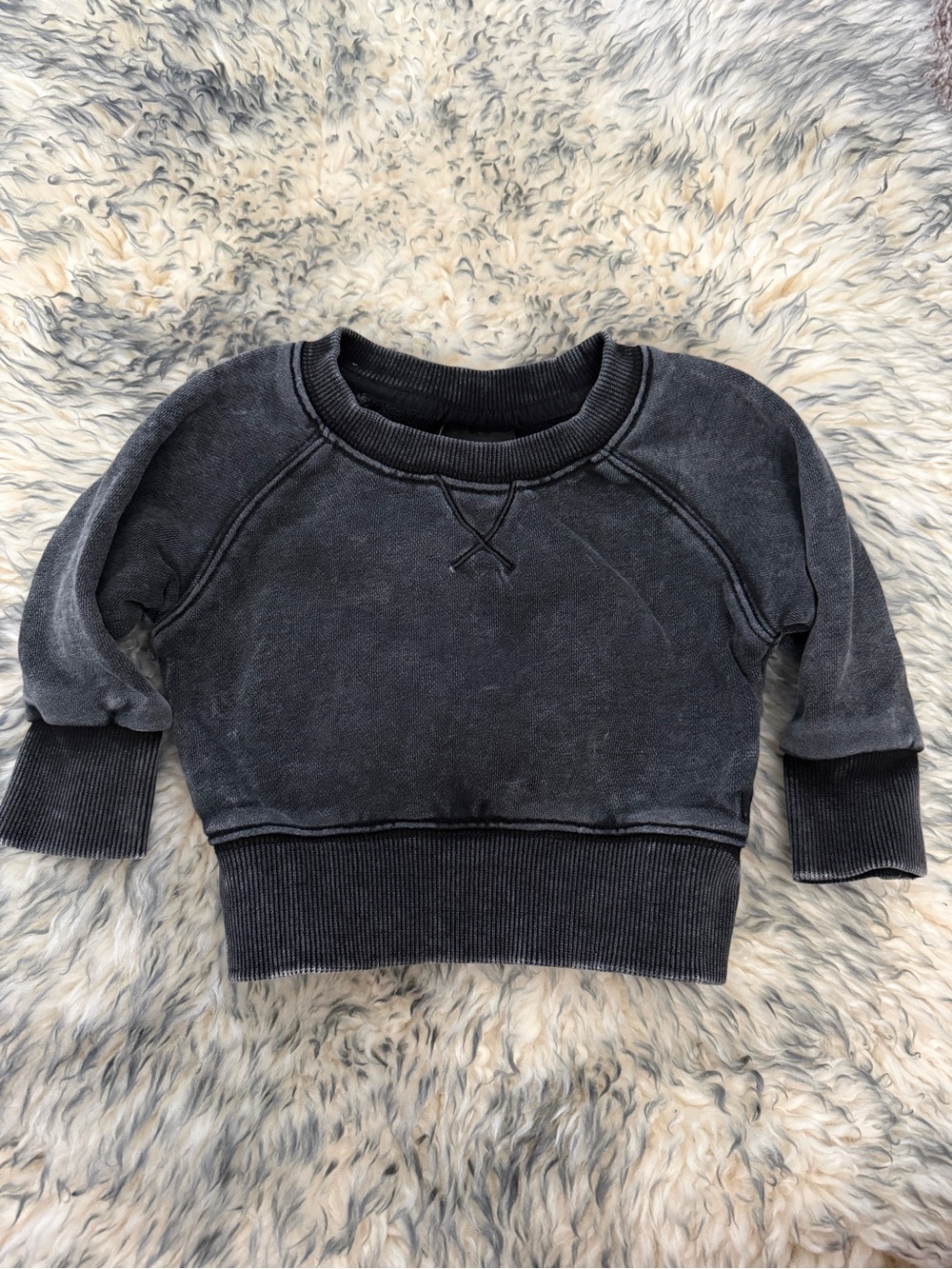 Kids Black Pullover Sweatshirt - Casual Crewneck Top Little Bipsy